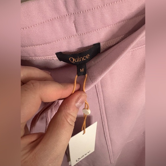 NWT Quince SuperSoft Fleece Cropped Wide Leg Pants – Size Medium | Petal Pink - Picture 5 of 10